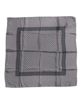 Dolce & Gabbana Gray Polka Dot Silk Square Men Foulard Scarf